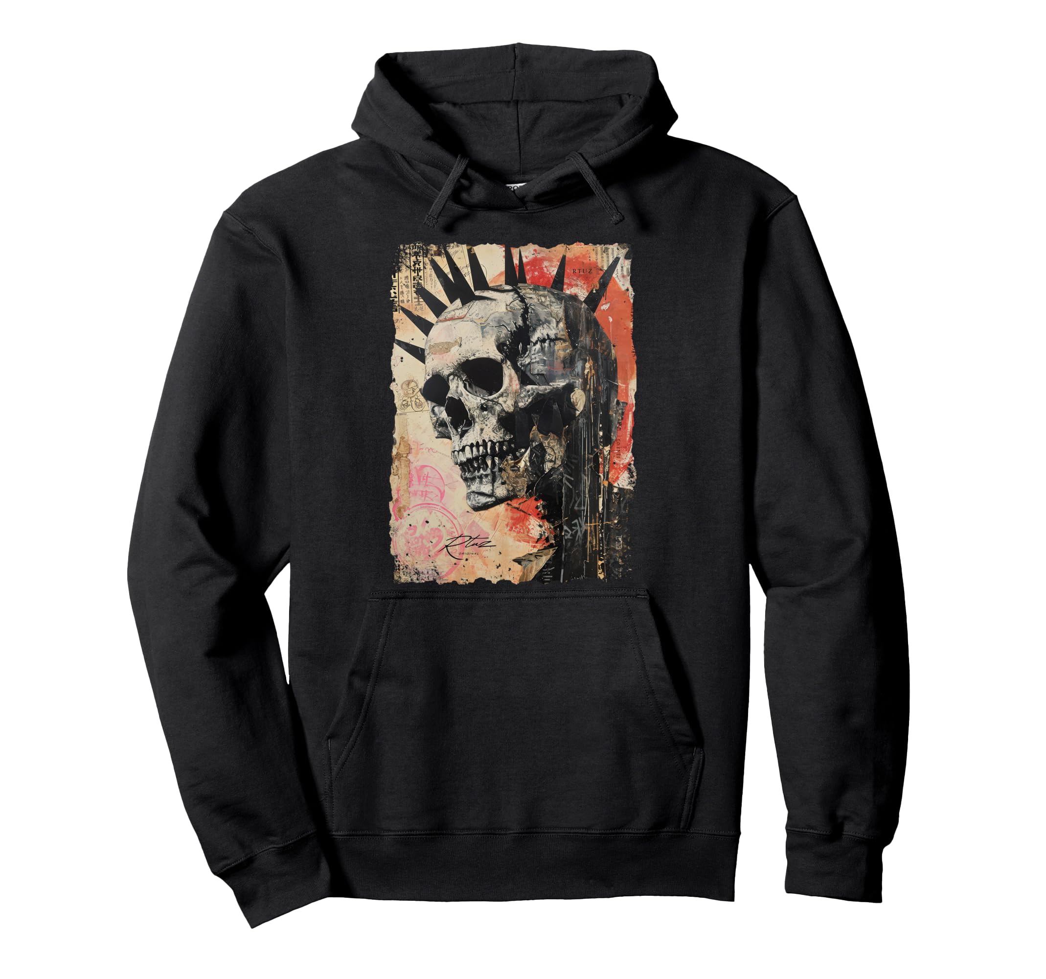 Aesthetic Streetwear Skull Hoodie - Custom Art Print Unisex - T-Shirt, Sweatshirt, Hoodie