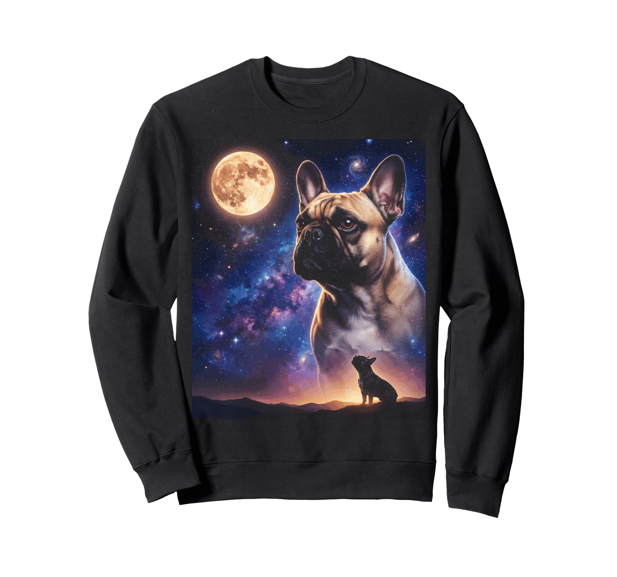 French Bulldog Art Celestial Moon Sweatshirt - Streetwear Style Men Women - T-Shirt, Sweatshirt, Hoodie