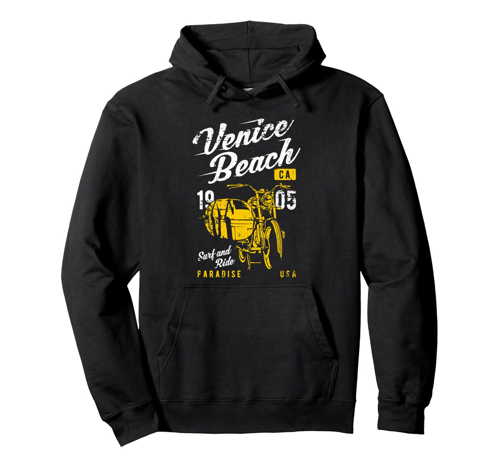 Venice Beach California Distressed Hoodie - Casual Everyday Wear Men Women - T-Shirt, Sweatshirt, Hoodie