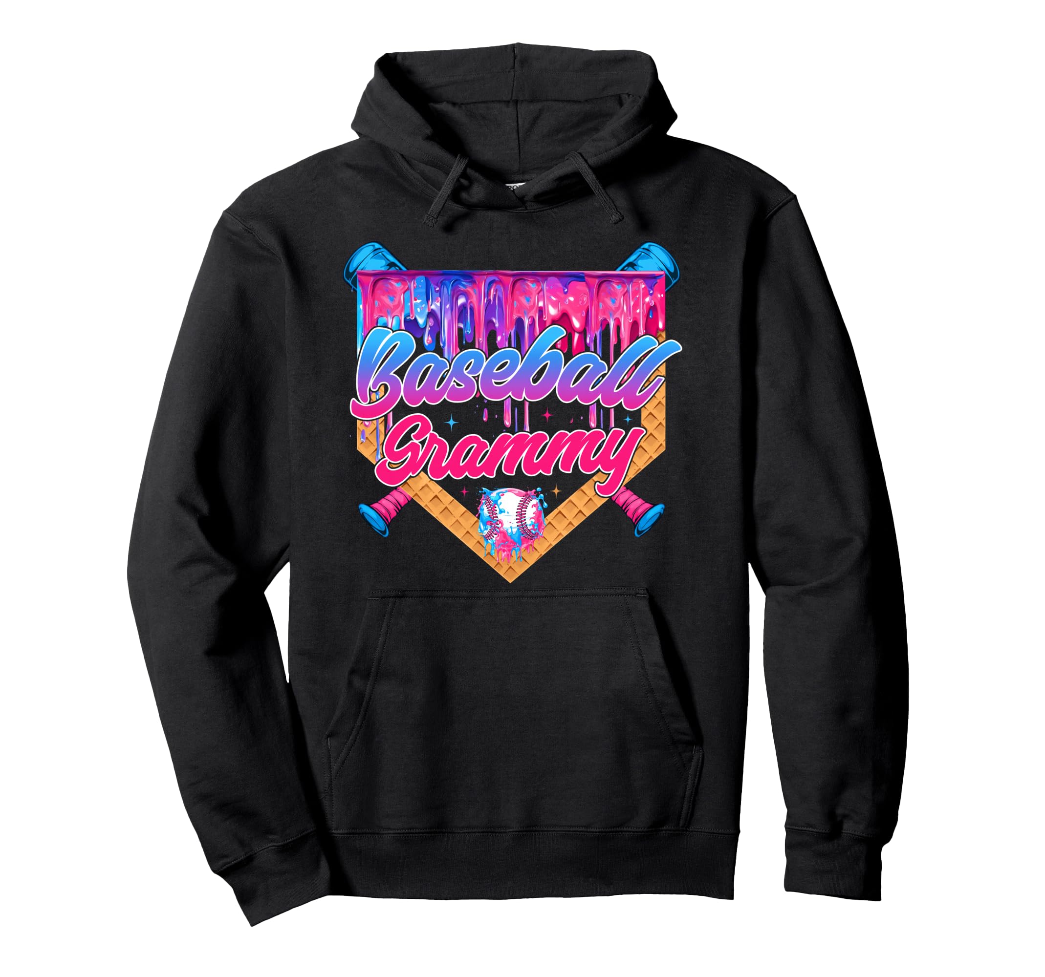 Baseball Grammy Ice Cream Drip Hoodie - Aesthetic Graphic Men Women - T-Shirt, Sweatshirt, Hoodie