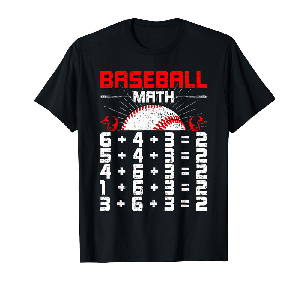Baseball Math Double Play Baseball T-Shirt - Novelty Apparel for Adults - T-Shirt, Sweatshirt, Hoodie
