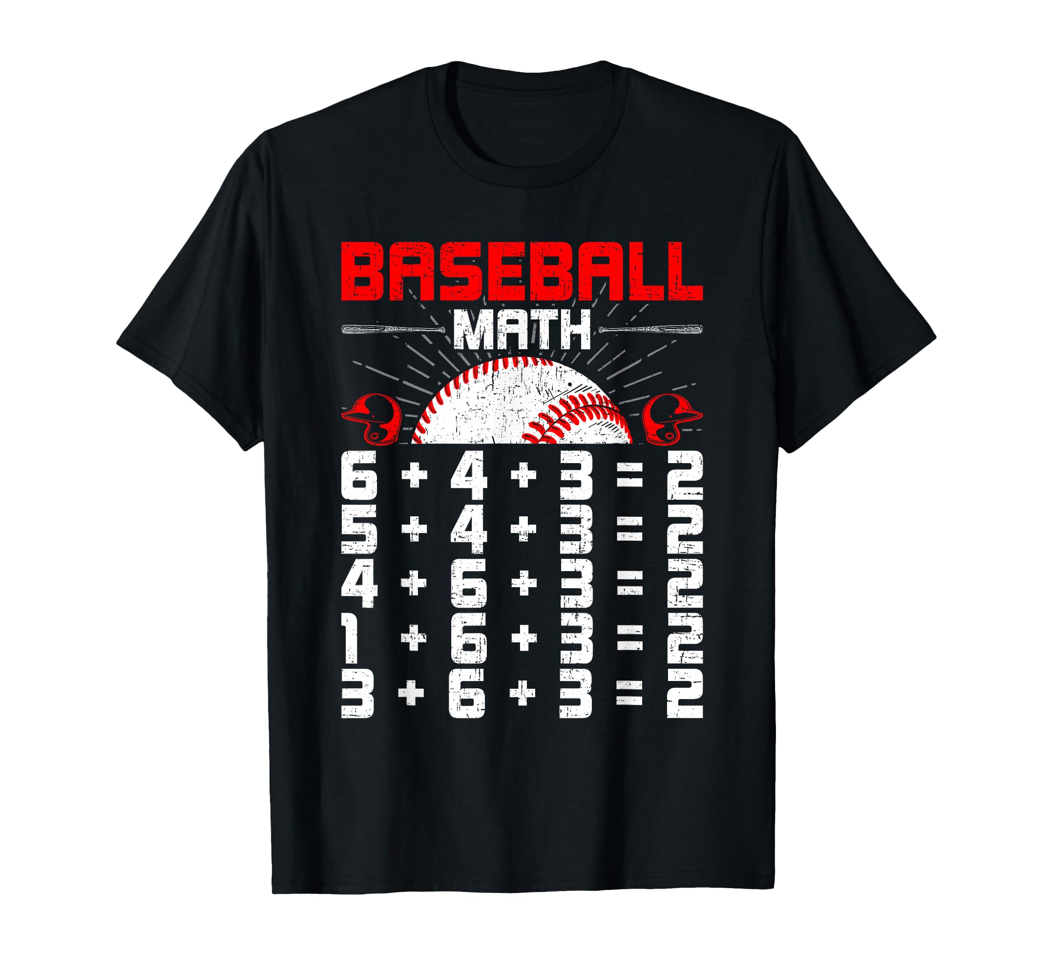 Baseball Math Double Play Baseball T-Shirt - Novelty Apparel for Adults - T-Shirt, Sweatshirt, Hoodie