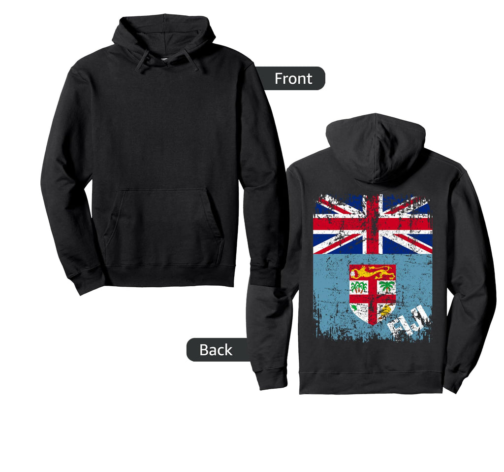 Fiji Flag Distressed Fiji Hoodie - Trendy Graphic Men Women - T-Shirt, Sweatshirt, Hoodie