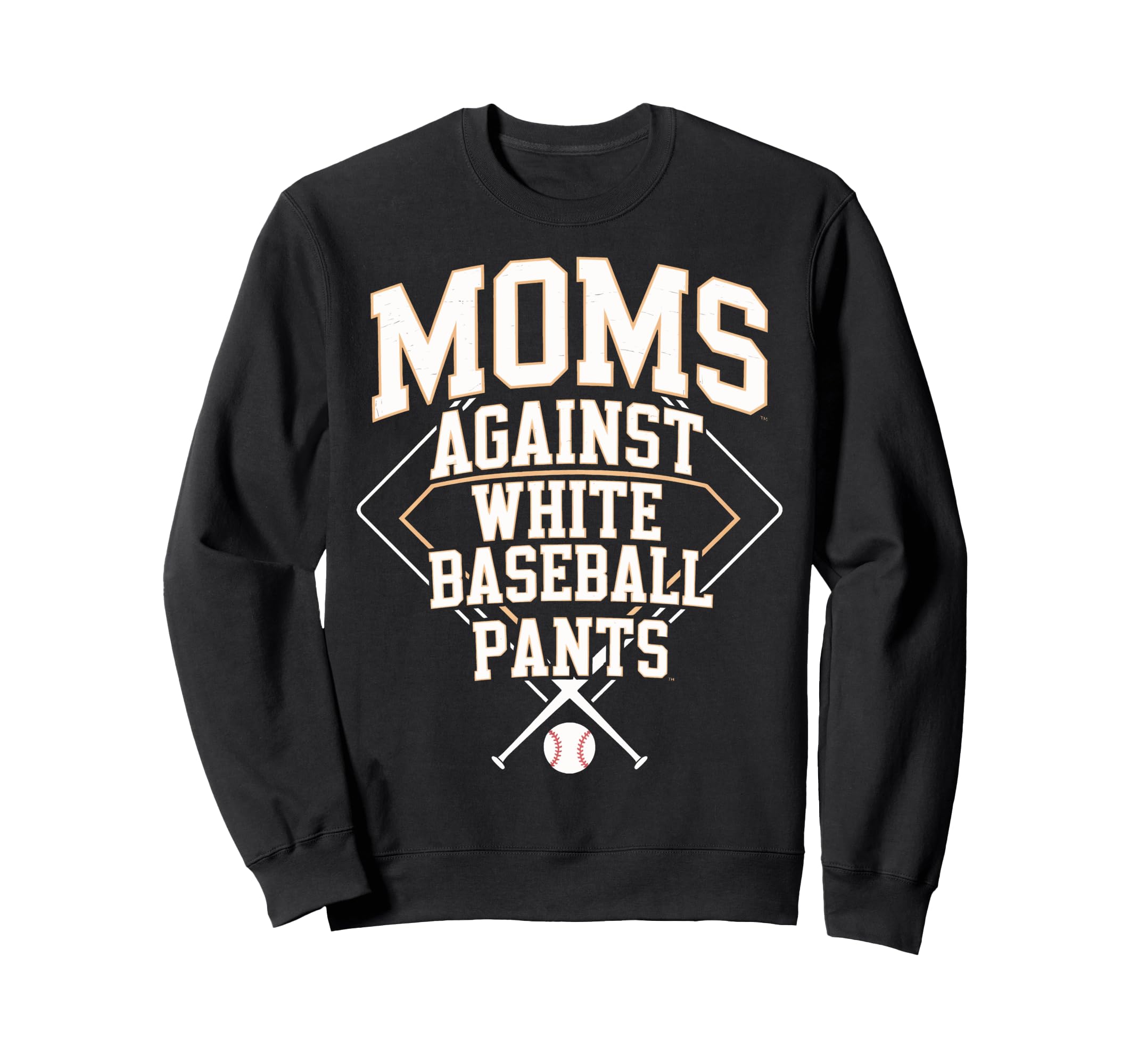 Baseball Moms Against White Baseball Sweatshirt - Graphic Print for Adults - T-Shirt, Sweatshirt, Hoodie