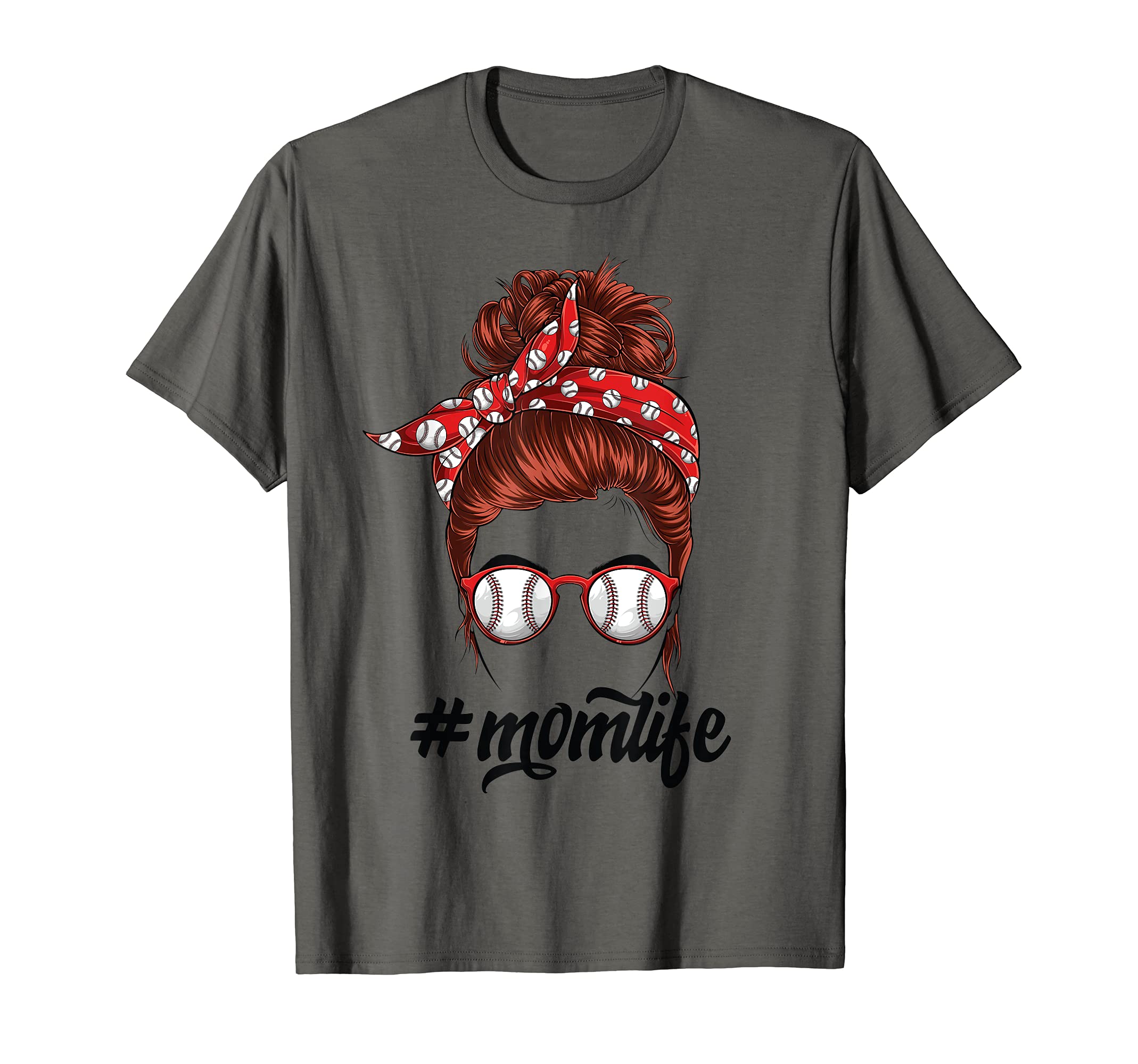 Mom Life Messy Bun Baseball T-Shirt - Fun Novelty Design Men Women - T-Shirt, Sweatshirt, Hoodie