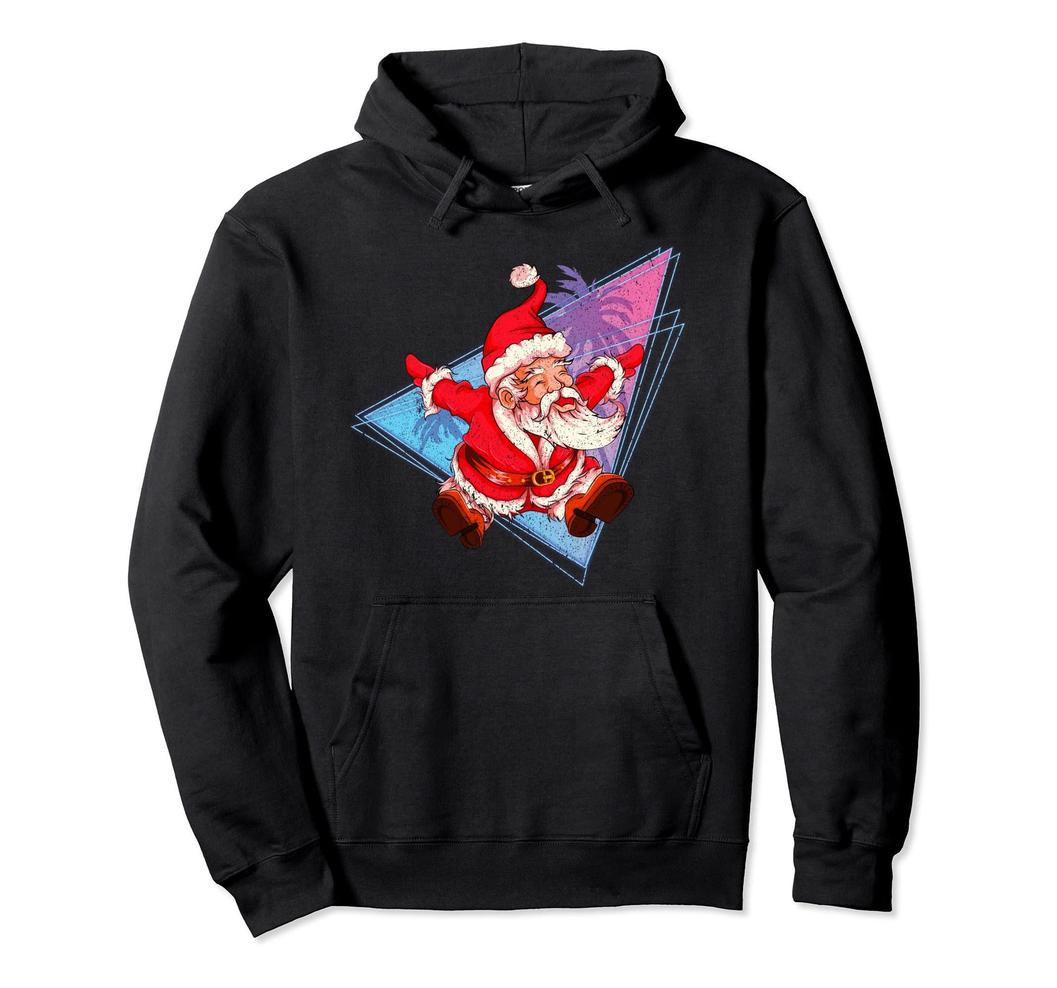 Merry Vaporwave Aesthetic Santa Claus Hoodie - Trendy Graphic Unisex - T-Shirt, Sweatshirt, Hoodie