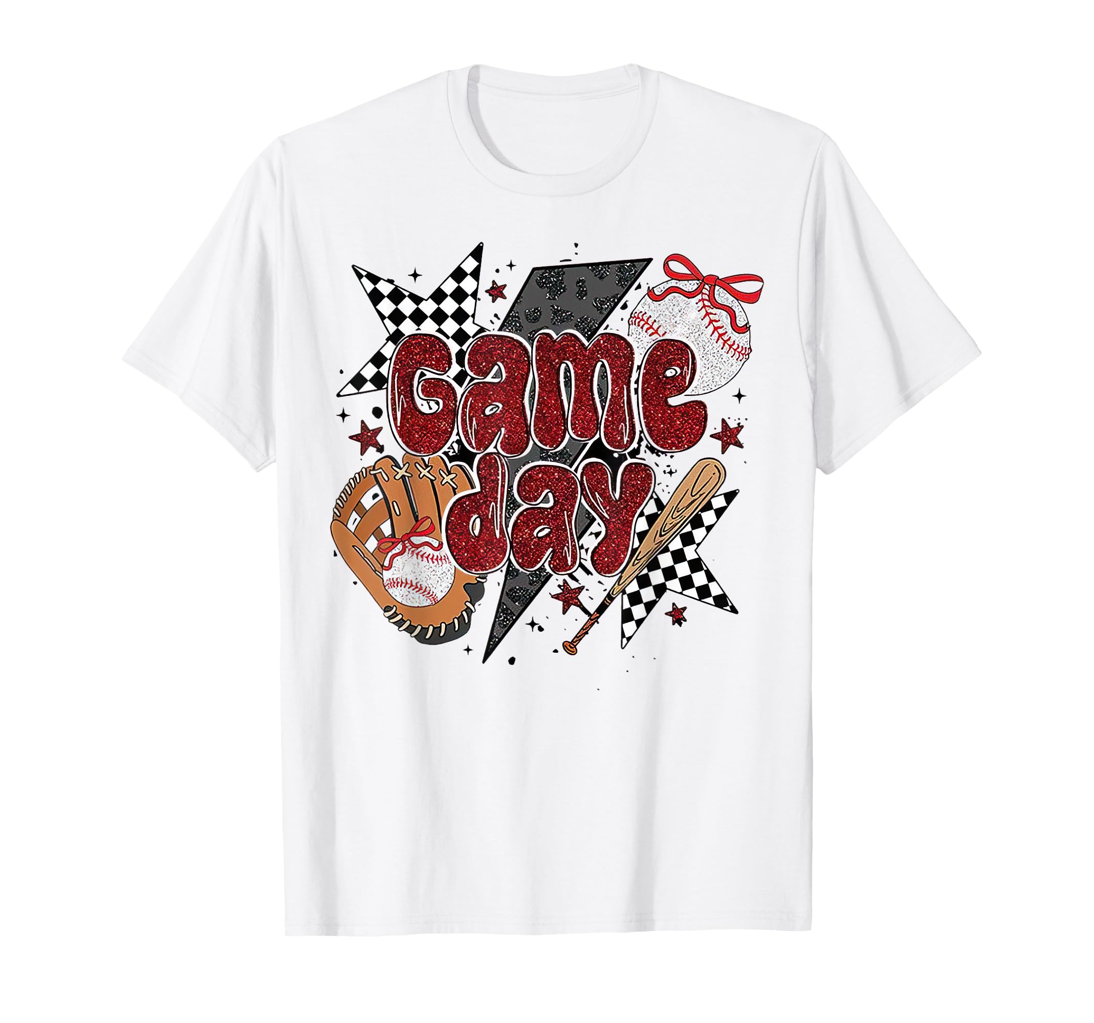 Baseball Game Day Lightning Bolt T-Shirt - Unique Graphic for Adults - T-Shirt, Sweatshirt, Hoodie