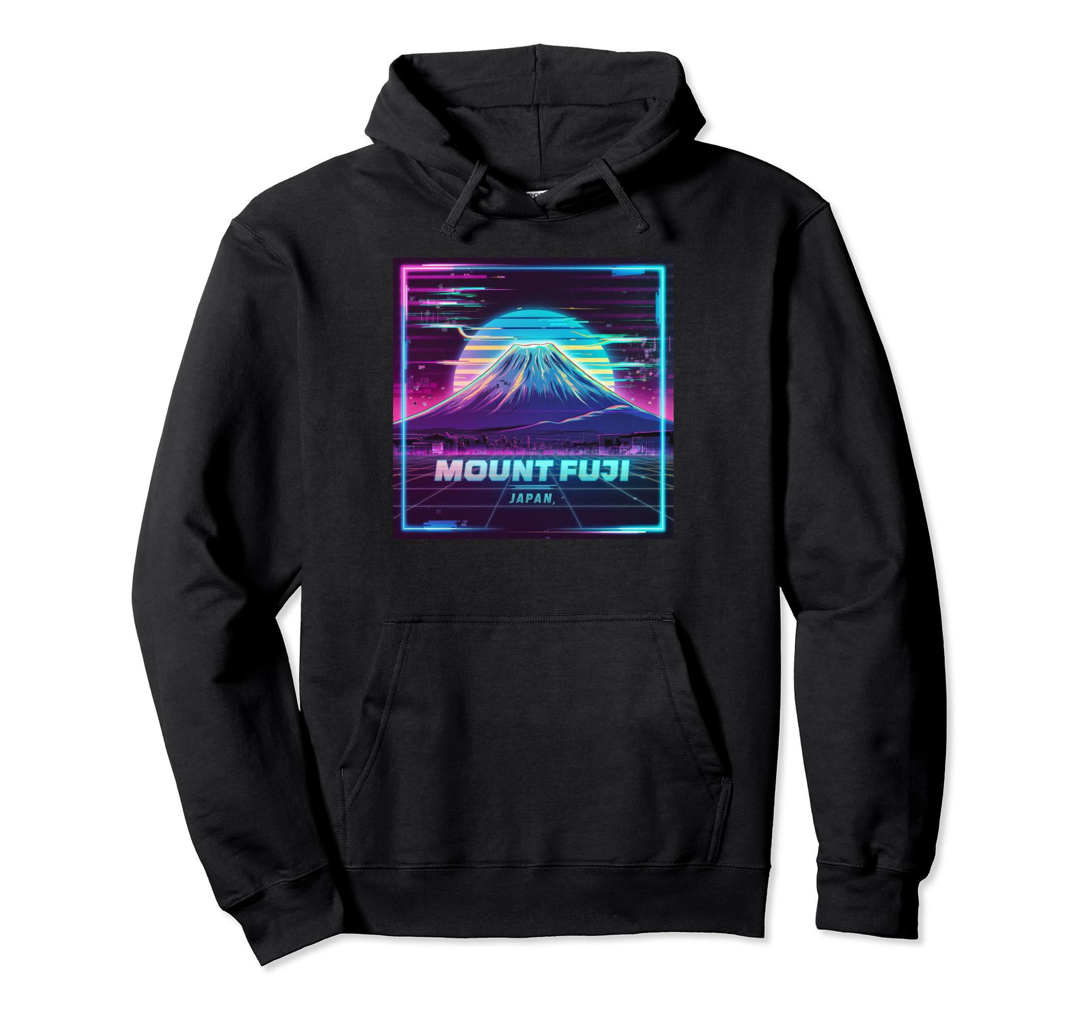 Mount Fuji Japan Vaporwave Aesthetic Hoodie - Graphic Print for Adults - T-Shirt, Sweatshirt, Hoodie