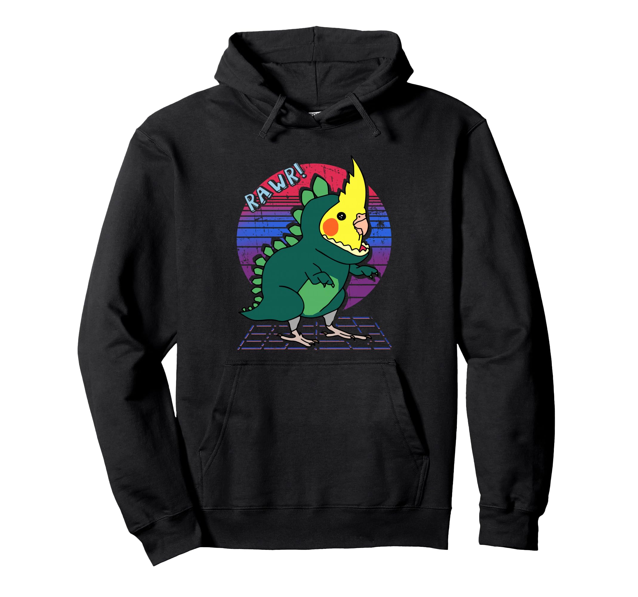 Funny Birb Aesthetic Vaporwave Cockatiel Hoodie - Graphic Print Unisex - T-Shirt, Sweatshirt, Hoodie