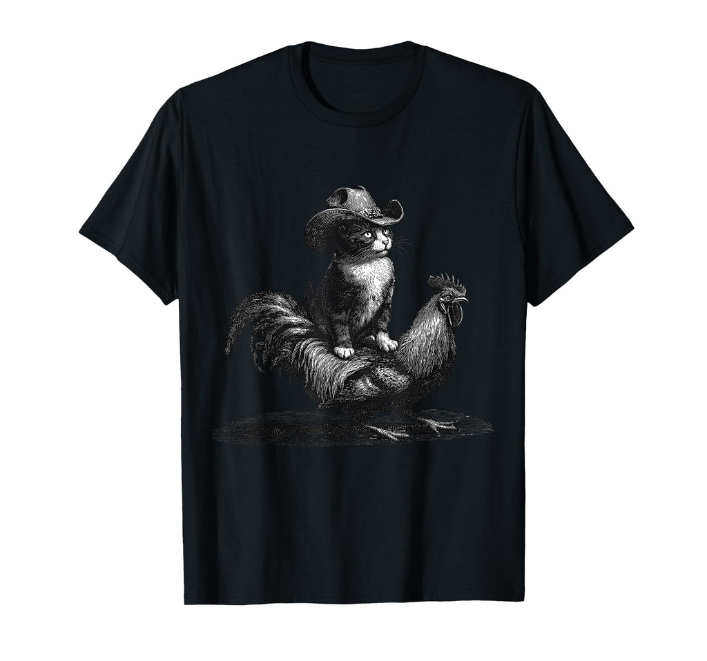 Western Country Cowgirl Funny Cowboy Cat T-Shirt - Graphic Print for Adults - T-Shirt, Sweatshirt, Hoodie