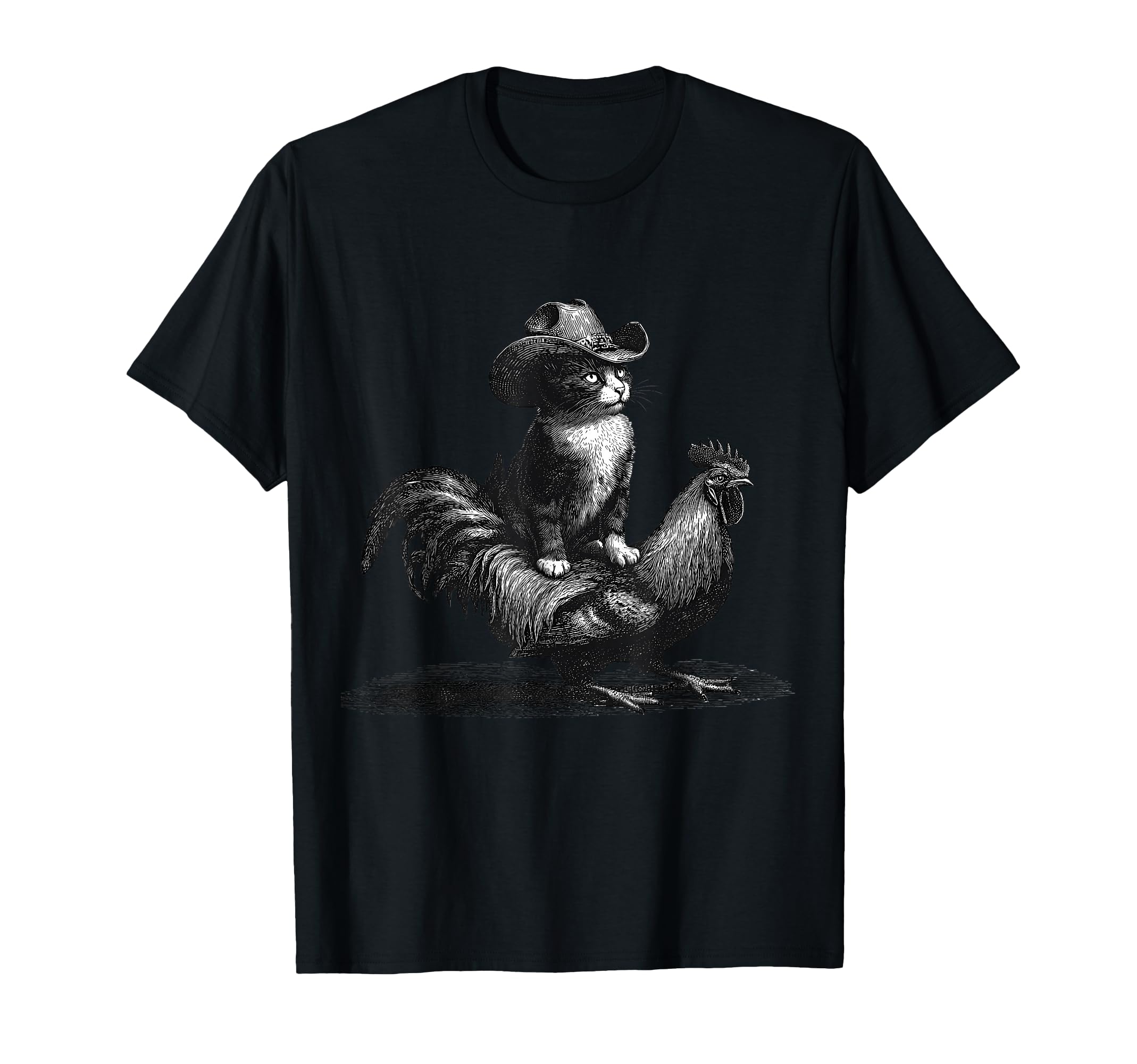 Western Country Cowgirl Funny Cowboy Cat T-Shirt - Graphic Print for Adults - T-Shirt, Sweatshirt, Hoodie