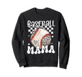 Baseball Mama Groovy Baseball Sweatshirt - Custom Art Print Men Women - T-Shirt, Sweatshirt, Hoodie