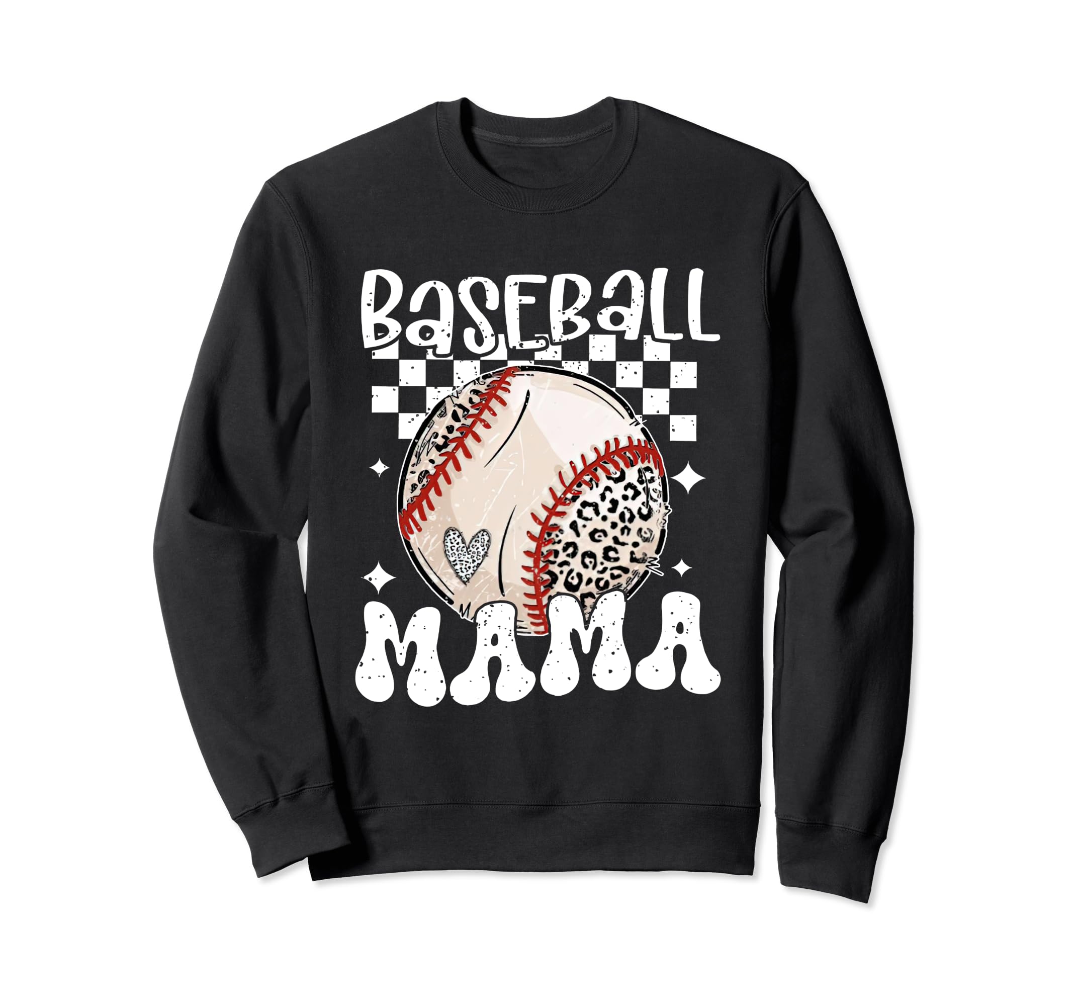 Baseball Mama Groovy Baseball Sweatshirt - Custom Art Print Men Women - T-Shirt, Sweatshirt, Hoodie