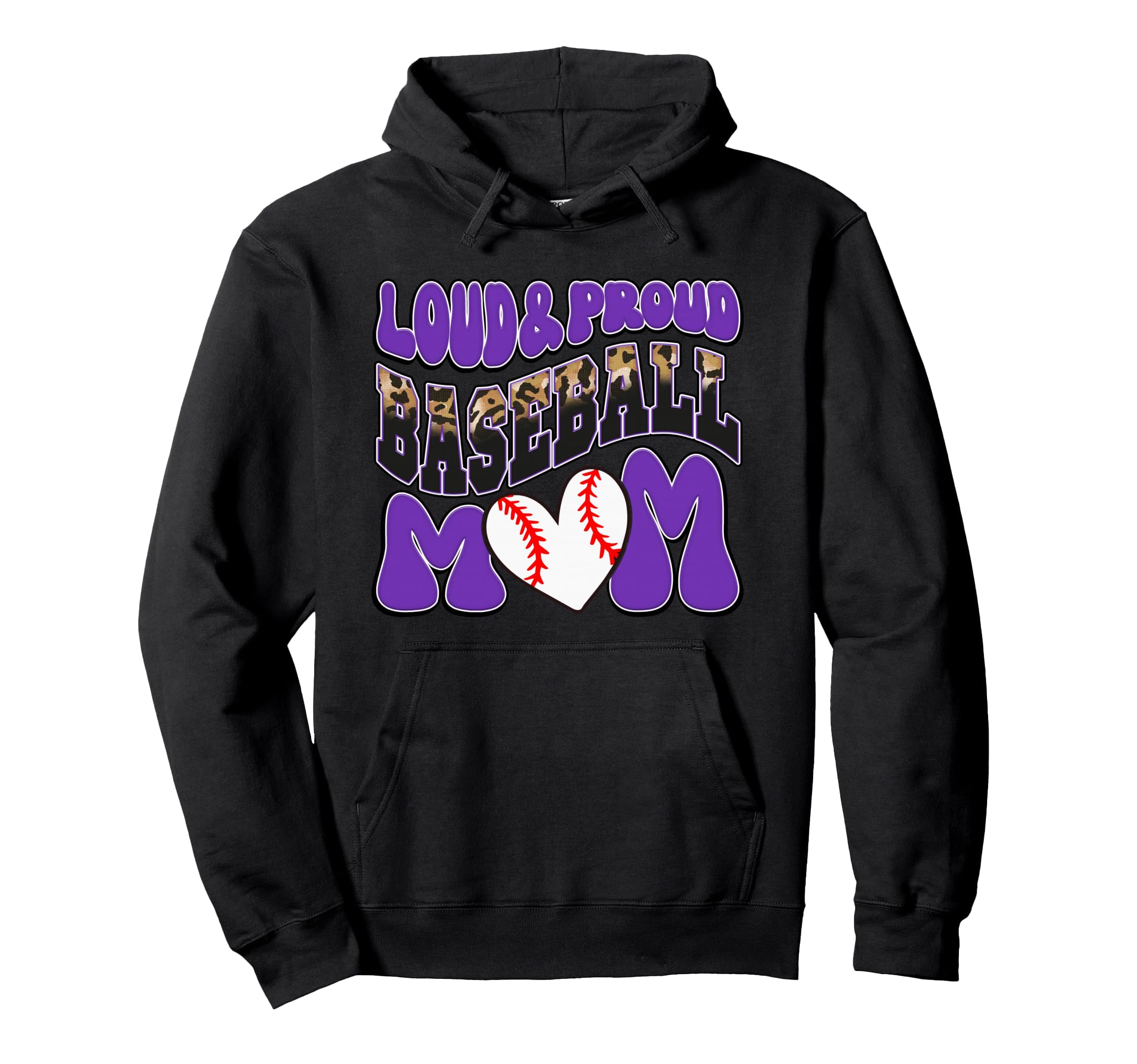 Loud Proud Baseball Mom Purple Team Hoodie - Streetwear Style Men Women - T-Shirt, Sweatshirt, Hoodie