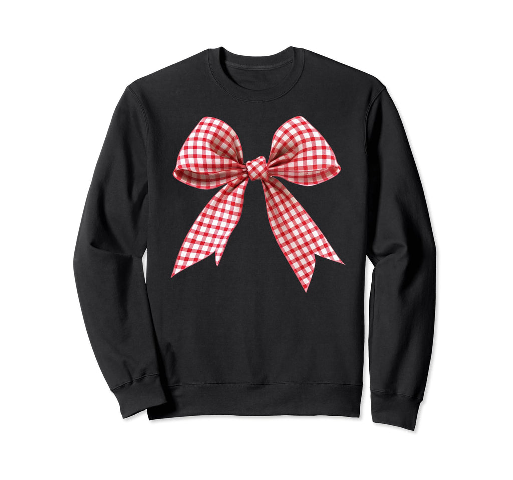 Red Gingham Ribbon Bow Coquette Y2K Sweatshirt - Graphic Print Men Women - T-Shirt, Sweatshirt, Hoodie