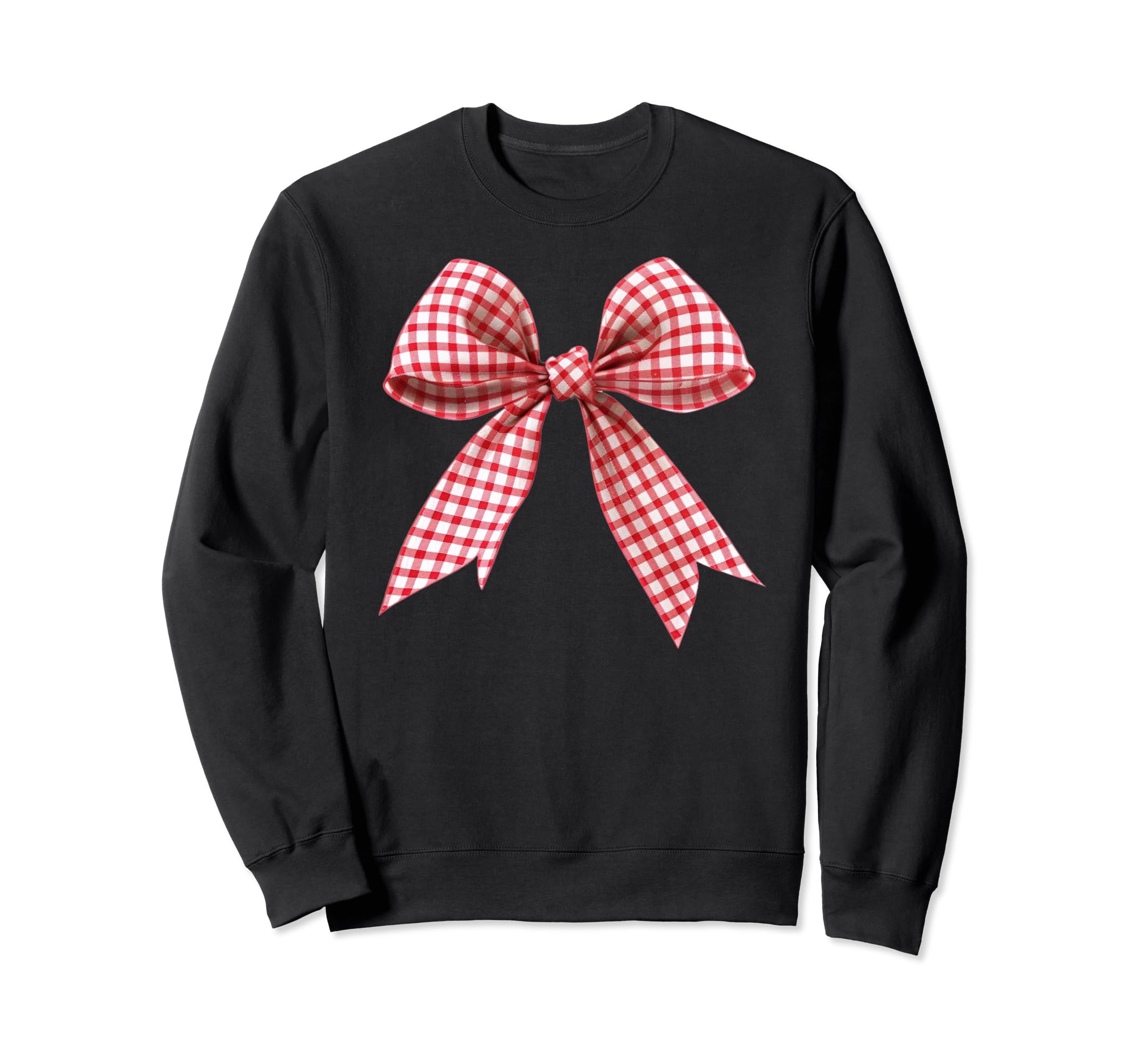 Red Gingham Ribbon Bow Coquette Y2K Sweatshirt - Graphic Print Men Women - T-Shirt, Sweatshirt, Hoodie