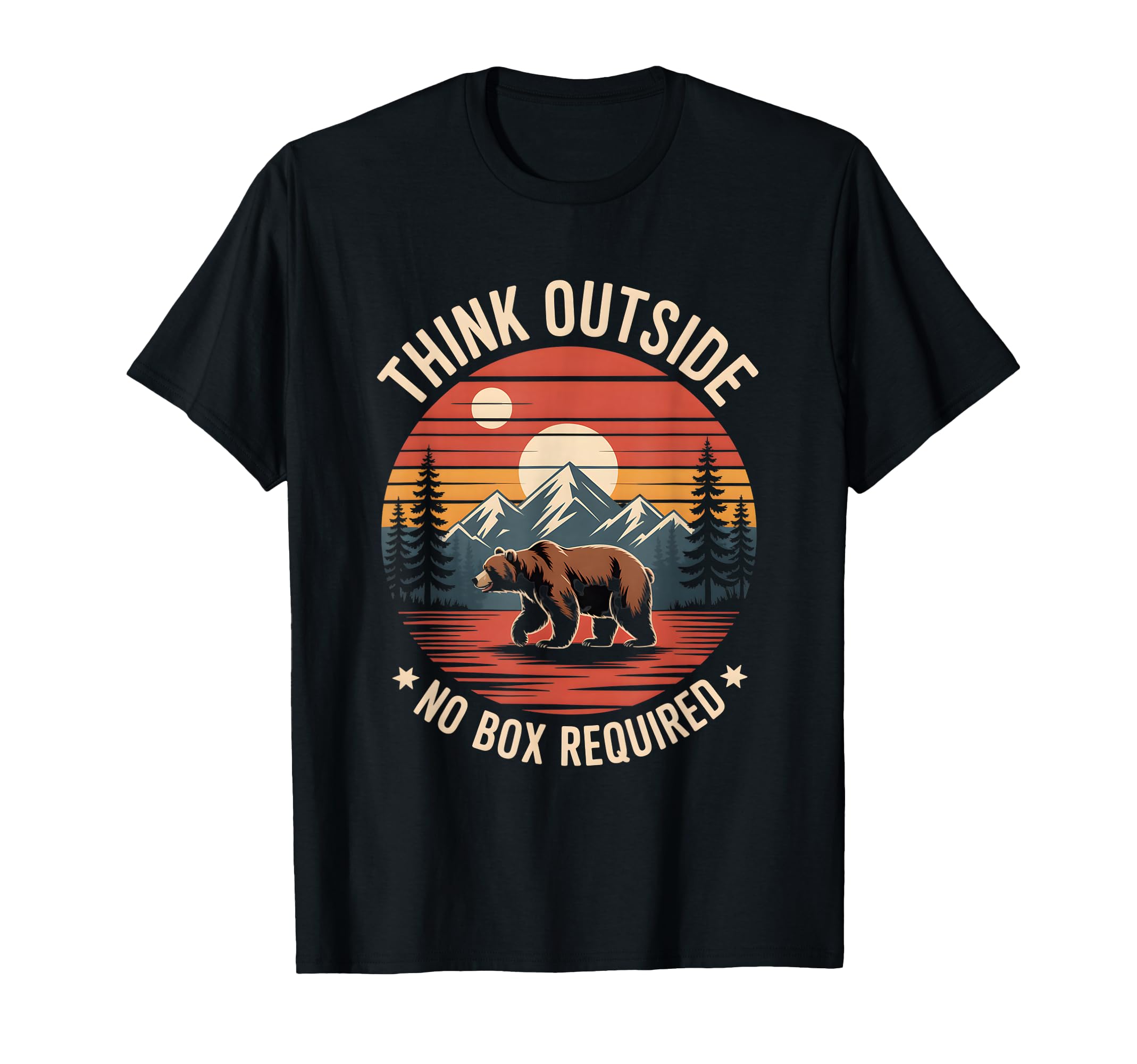 Think Outside No Box Required Sunset T-Shirt - Aesthetic Graphic Men Women - T-Shirt, Sweatshirt, Hoodie