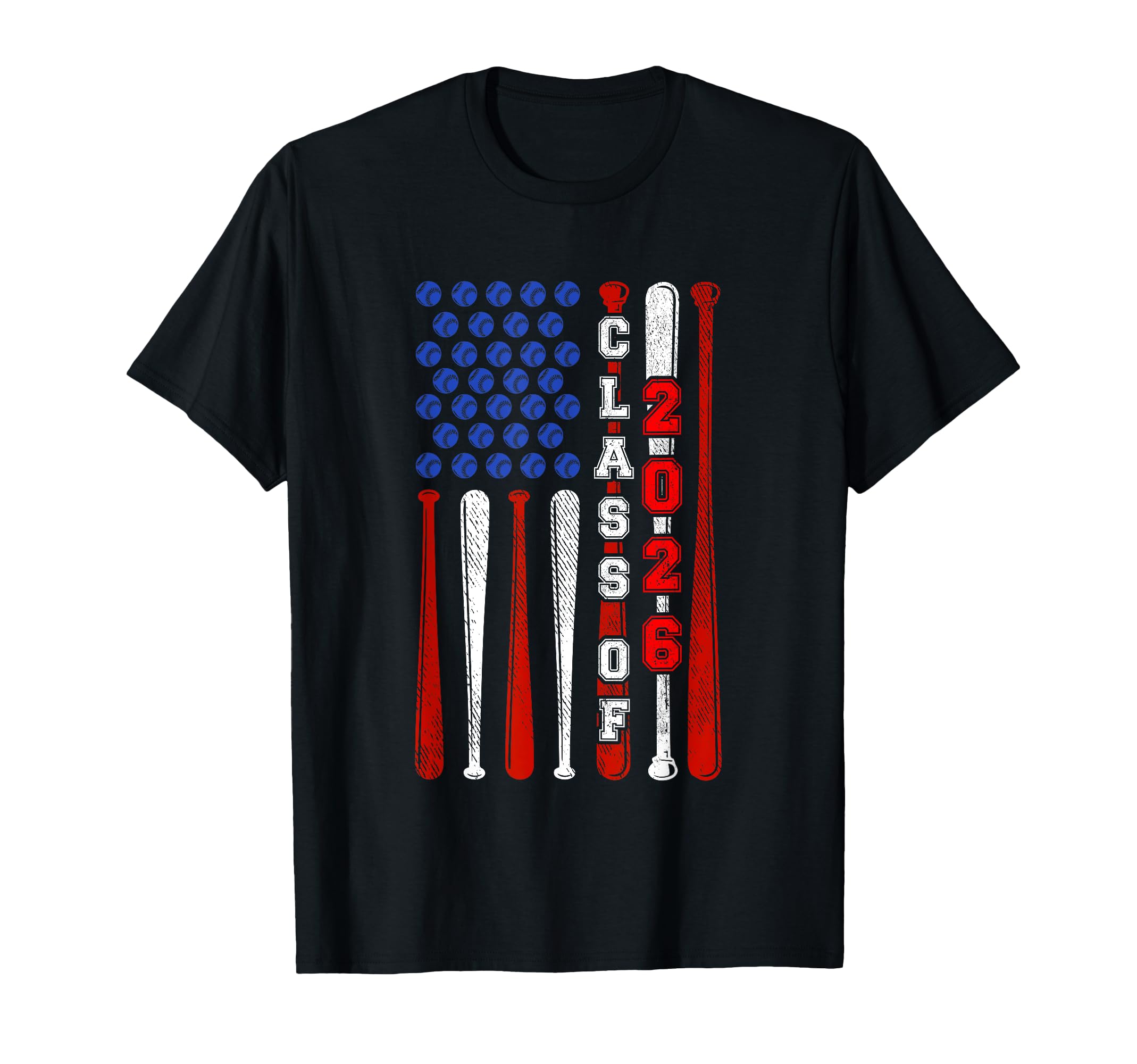 Senior 2026 Baseball American Flag T-Shirt - Novelty Apparel for Adults - T-Shirt, Sweatshirt, Hoodie