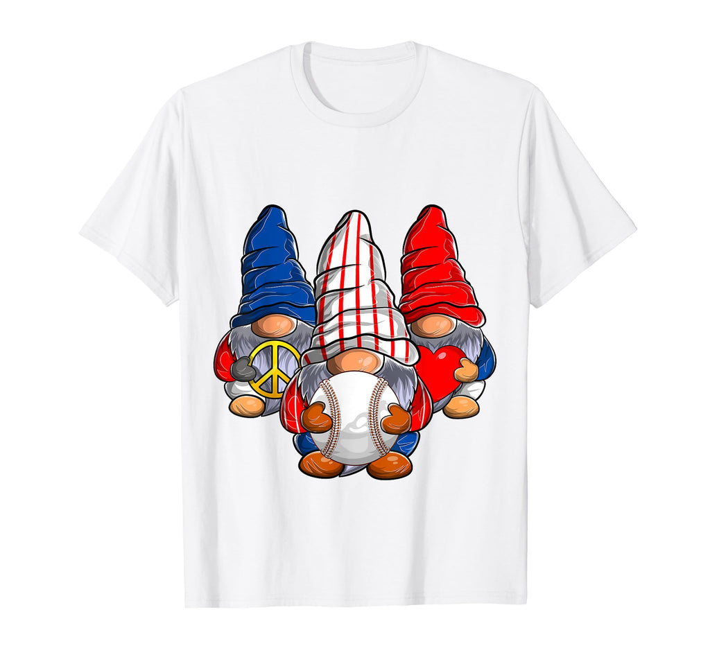 Peace Love Baseball Funny Gnomes Teens T-Shirt - Trendy Graphic Men Women - T-Shirt, Sweatshirt, Hoodie
