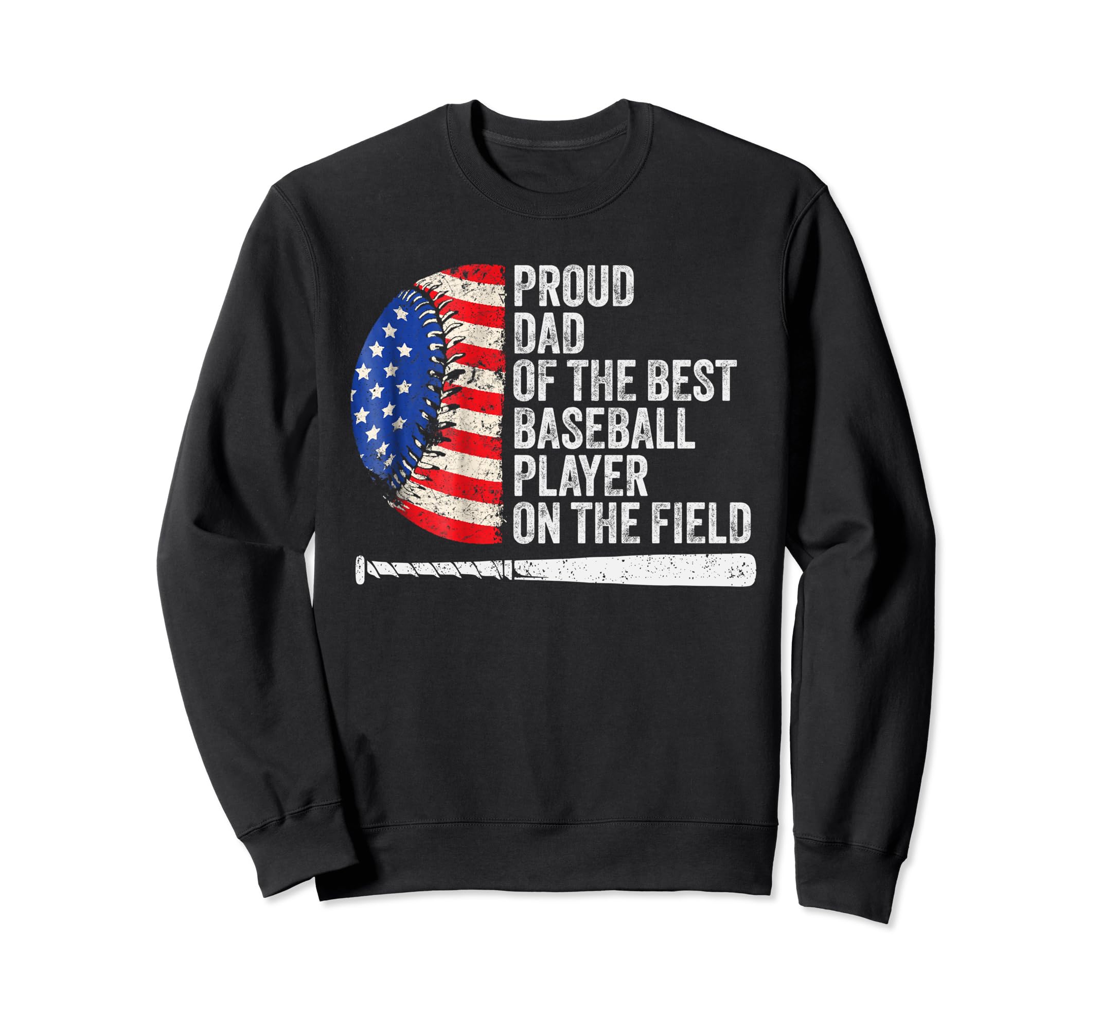 Us Falg Dads Baseball Proud Baseball Sweatshirt - Unique Graphic Unisex - T-Shirt, Sweatshirt, Hoodie