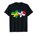 Jamaica Dominican Republic Heart Pride T-Shirt - Fun Novelty Design Unisex - T-Shirt, Sweatshirt, Hoodie
