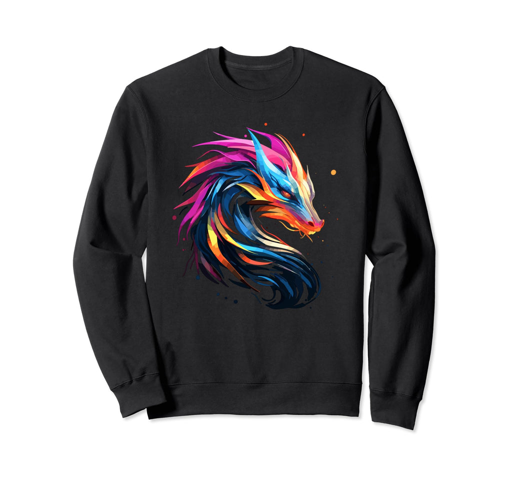 Colorful Digital Dragon Like Sweatshirt - Casual Everyday Wear for Adults - T-Shirt, Sweatshirt, Hoodie