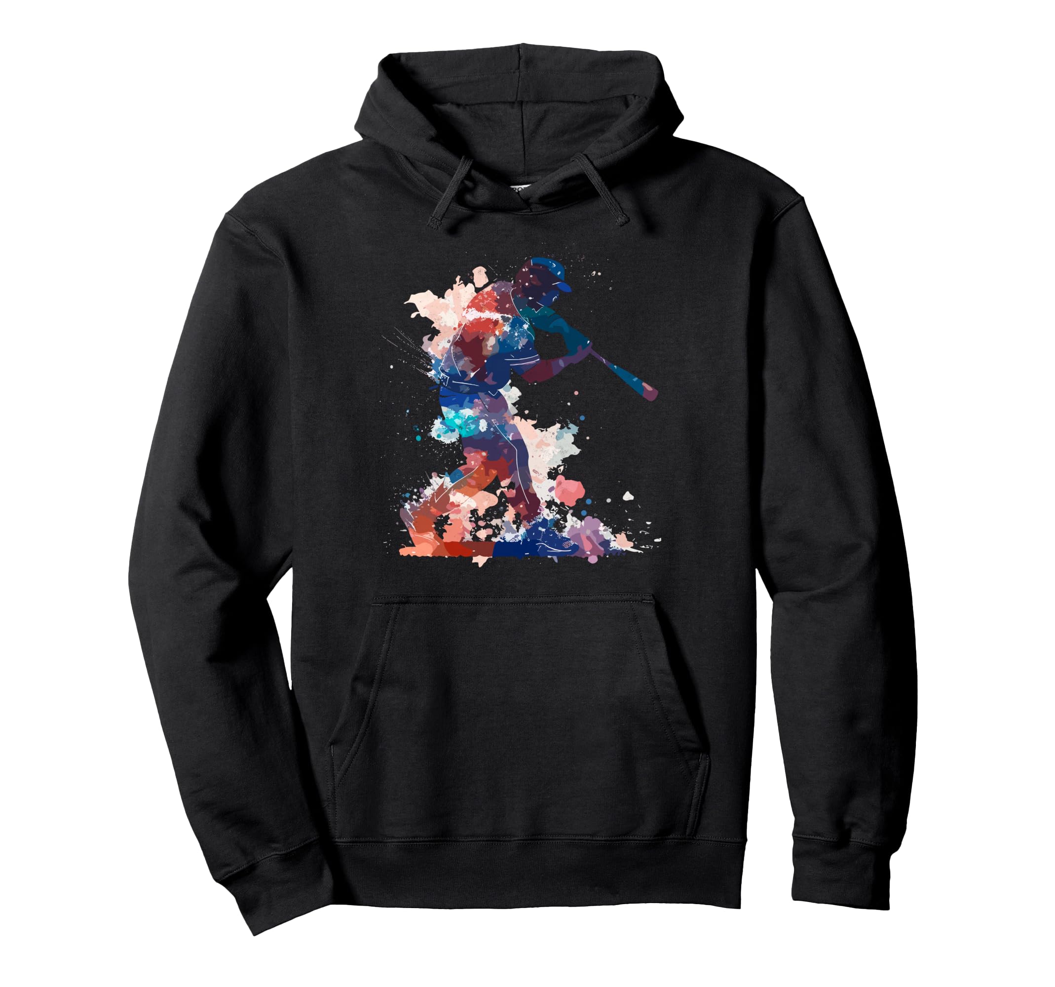 Paint Splash Baseball Player Coach Dad Hoodie - Novelty Apparel Men Women - T-Shirt, Sweatshirt, Hoodie