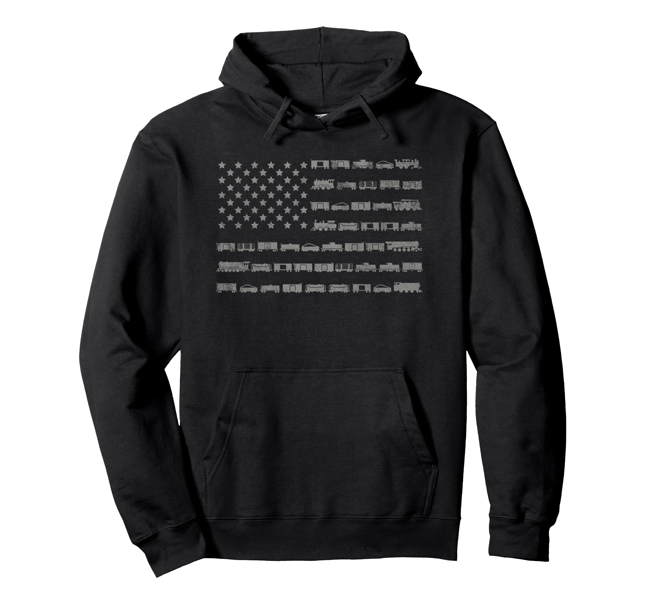 American Flag Railroad Train Conductor Hoodie - Aesthetic Graphic Unisex - T-Shirt, Sweatshirt, Hoodie