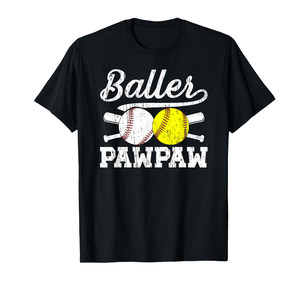 Baller Pawpaw Proud Softball Baseball T-Shirt - Minimalist Print Unisex - T-Shirt, Sweatshirt, Hoodie