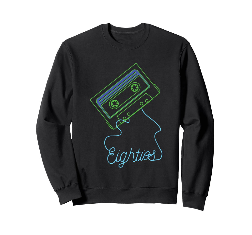 Eighties Cassette Tape Music Sweatshirt - Minimalist Print for Adults - T-Shirt, Sweatshirt, Hoodie