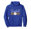Baseball Mom Leopard Royal Blue Hoodie - Casual Everyday Wear Men Women - T-Shirt, Sweatshirt, Hoodie