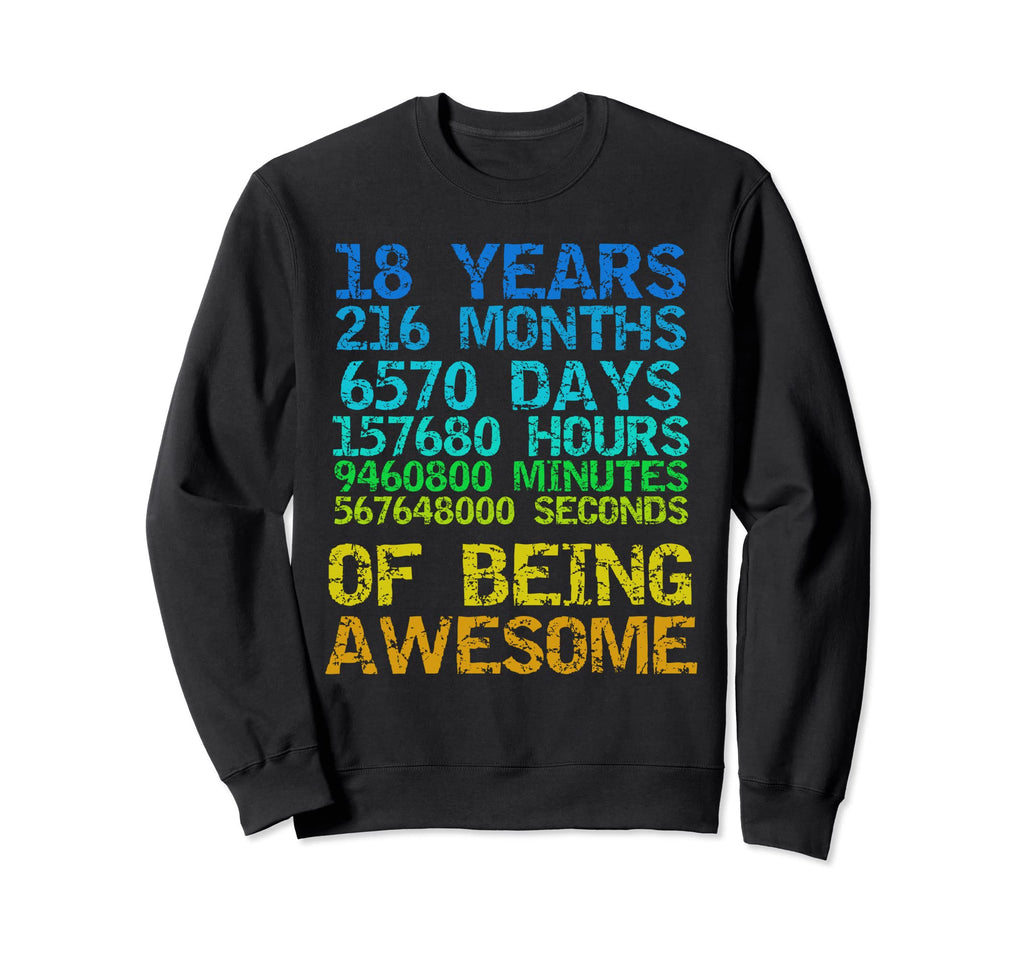 18 Years 216 Months Being Awesome Sweatshirt - Custom Art Print for Adults - T-Shirt, Sweatshirt, Hoodie
