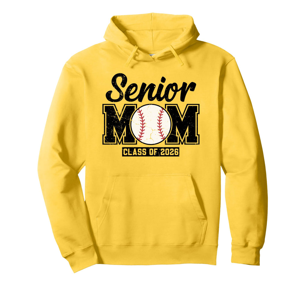 Senior Mom Class 2026 Proud Baseball Hoodie - Aesthetic Graphic Men Women - T-Shirt, Sweatshirt, Hoodie