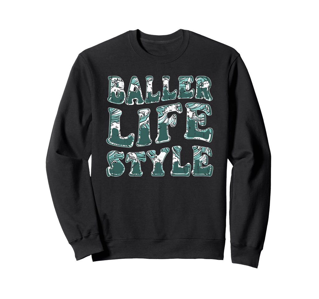 Baller Life Wave Baseball Sweatshirt - Casual Everyday Wear for Adults - T-Shirt, Sweatshirt, Hoodie