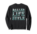 Baller Life Wave Baseball Sweatshirt - Casual Everyday Wear for Adults - T-Shirt, Sweatshirt, Hoodie