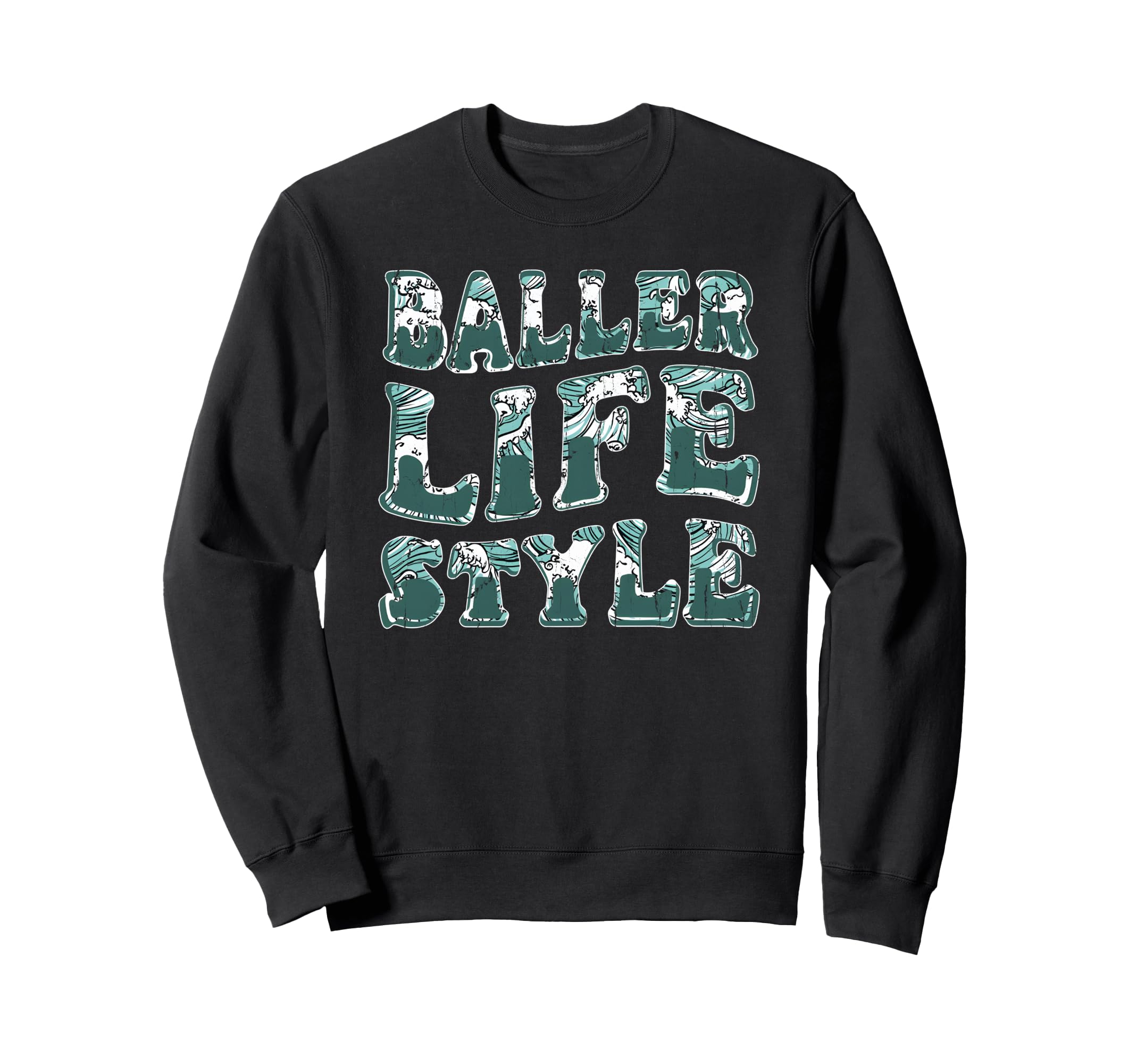 Baller Life Wave Baseball Sweatshirt - Casual Everyday Wear for Adults - T-Shirt, Sweatshirt, Hoodie