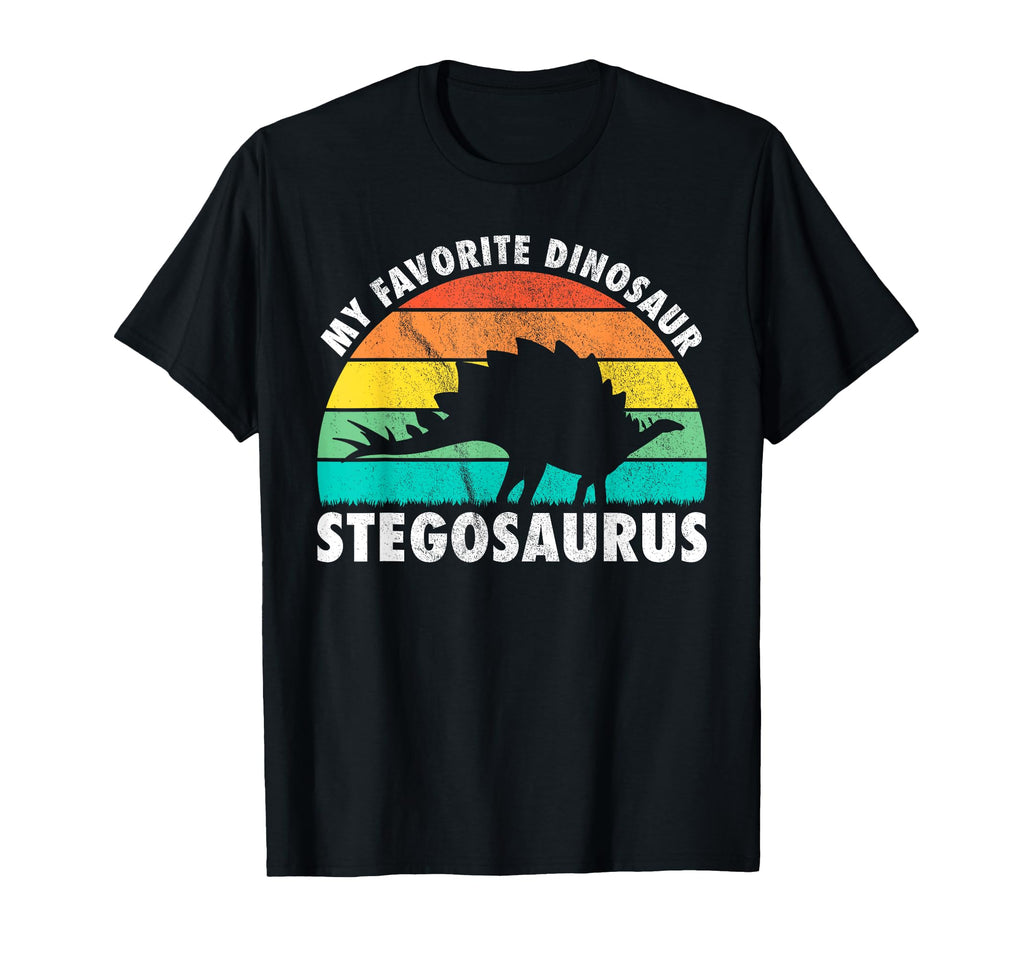 Stegosaurus My Favorite Dinosaur Sunset T-Shirt - Graphic Print Men Women - T-Shirt, Sweatshirt, Hoodie