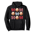 Coquette Bow Baseball Game Day Cheer Hoodie - Custom Art Print for Adults - T-Shirt, Sweatshirt, Hoodie