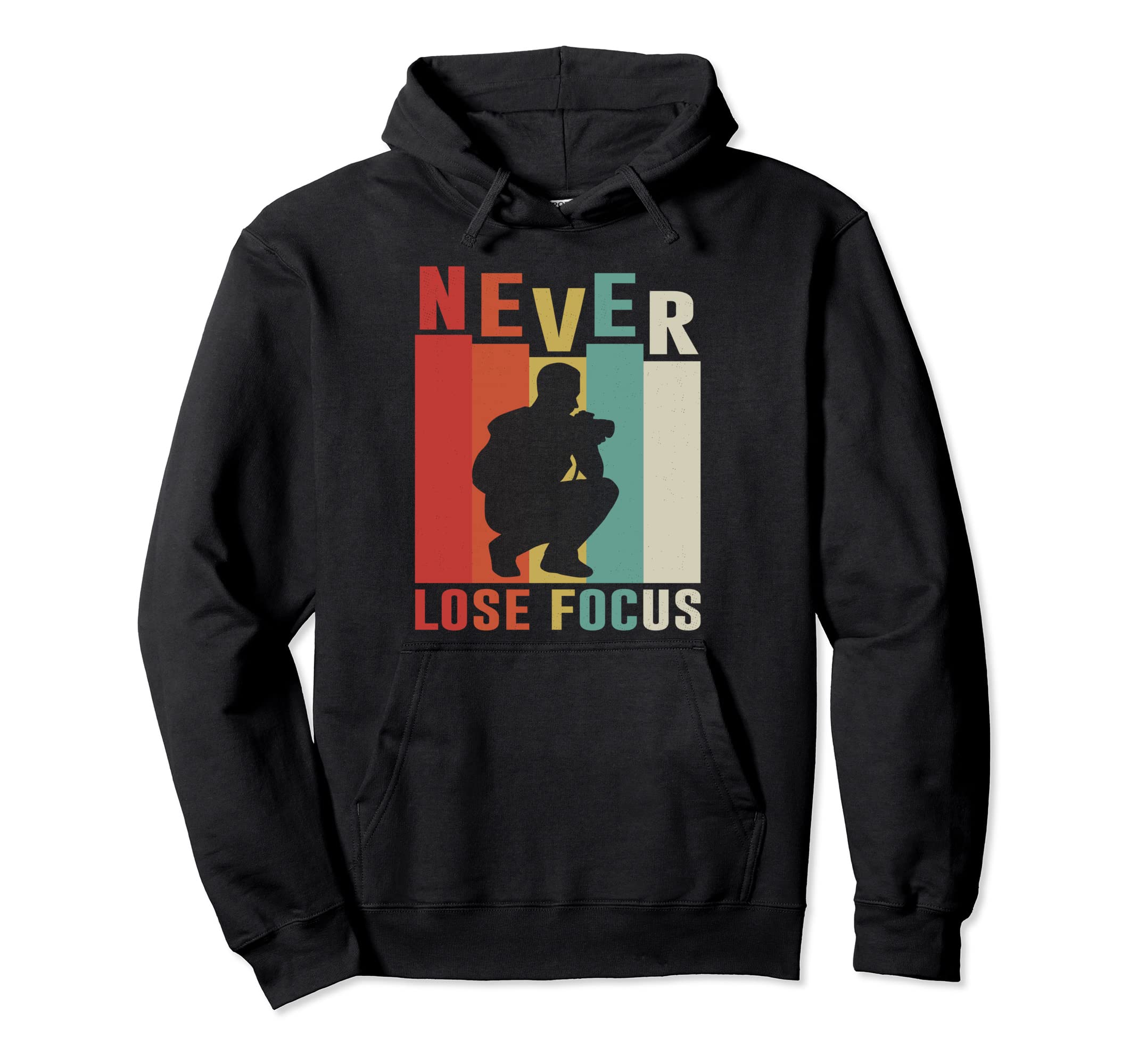 Never Lose Focus Photography Camera Hoodie - Graphic Print for Adults - T-Shirt, Sweatshirt, Hoodie