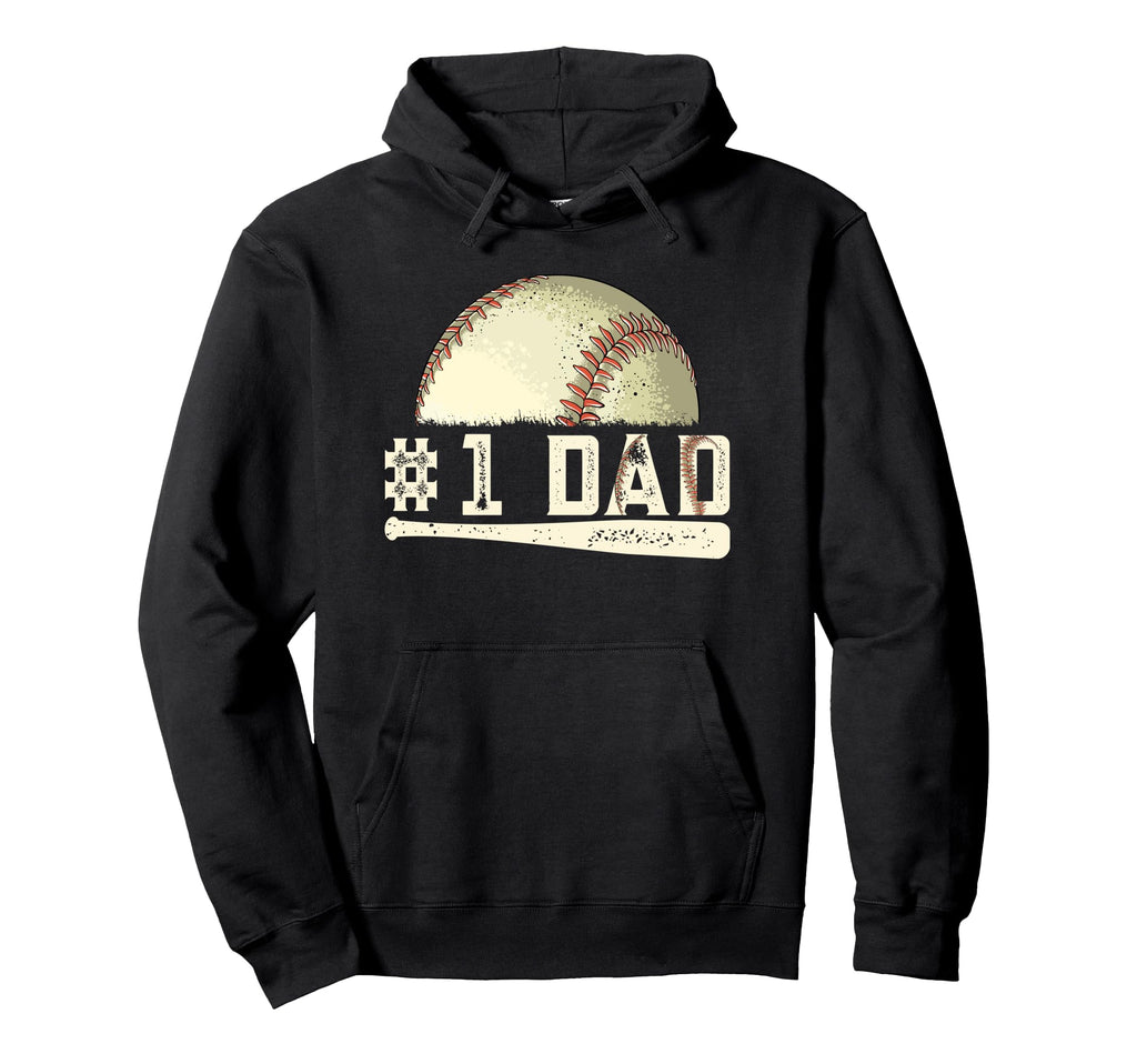 Number One Baseball Dad Fathers Day Hoodie - Trendy Graphic Men Women - T-Shirt, Sweatshirt, Hoodie