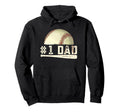 Number One Baseball Dad Fathers Day Hoodie - Trendy Graphic Men Women - T-Shirt, Sweatshirt, Hoodie