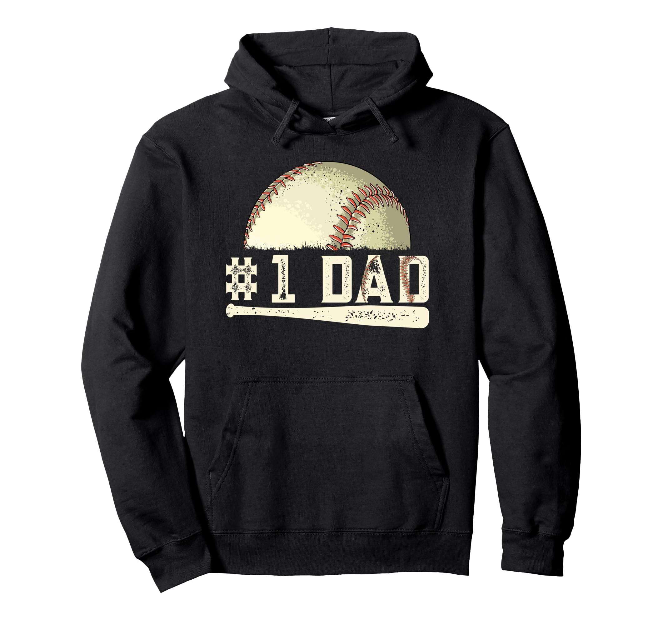 Number One Baseball Dad Fathers Day Hoodie - Trendy Graphic Men Women - T-Shirt, Sweatshirt, Hoodie