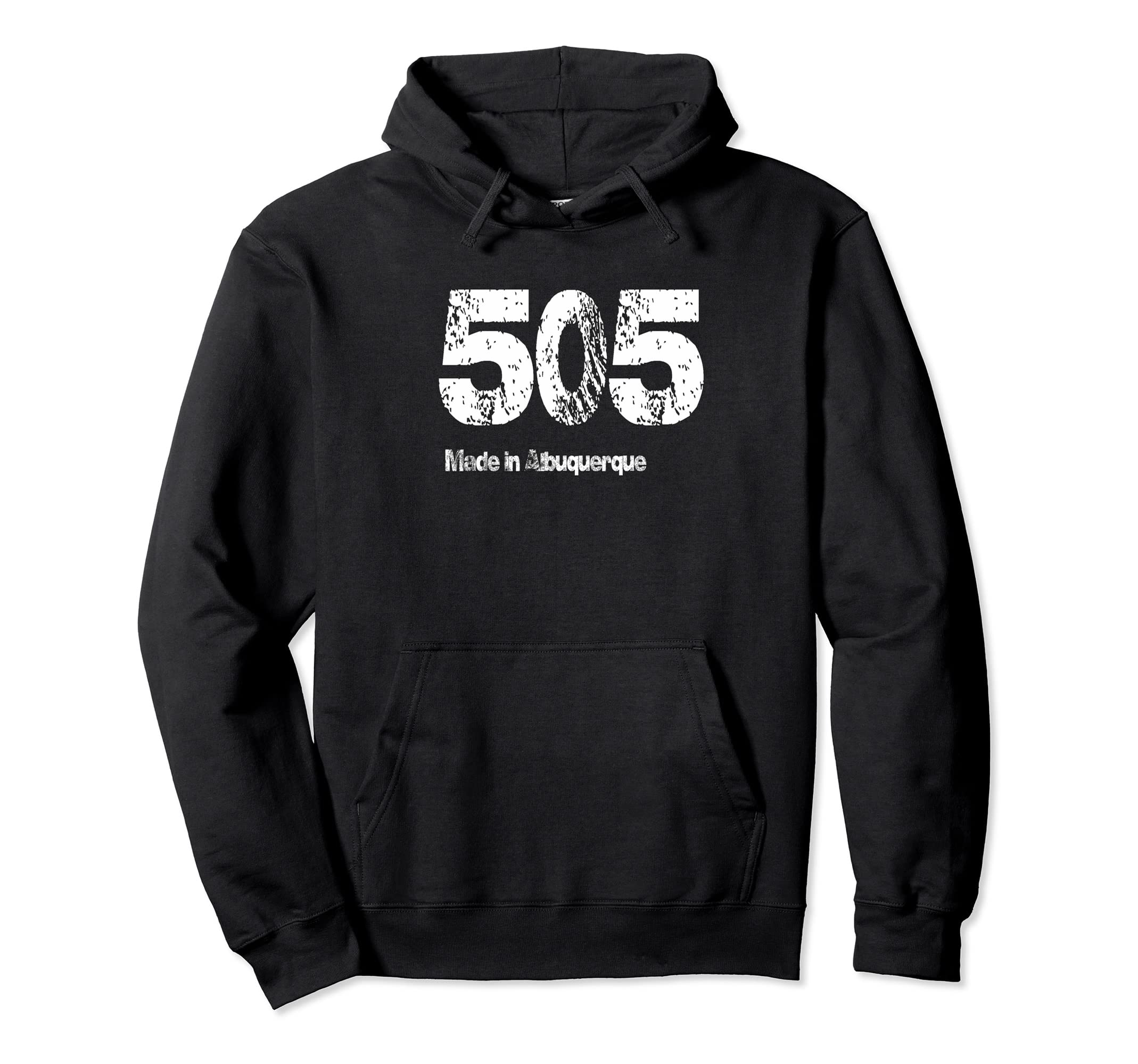 505 Made Albuquerque Distressed Hoodie - Fun Novelty Design Unisex - T-Shirt, Sweatshirt, Hoodie