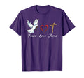 Peace Love Jesus Dove Christian Cross T-Shirt - Custom Art Print Men Women - T-Shirt, Sweatshirt, Hoodie