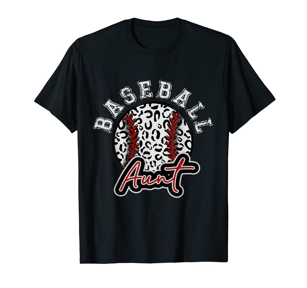 Leopard Cheetah Baseball Aunt Womens T-Shirt - Trendy Graphic for Adults - T-Shirt, Sweatshirt, Hoodie