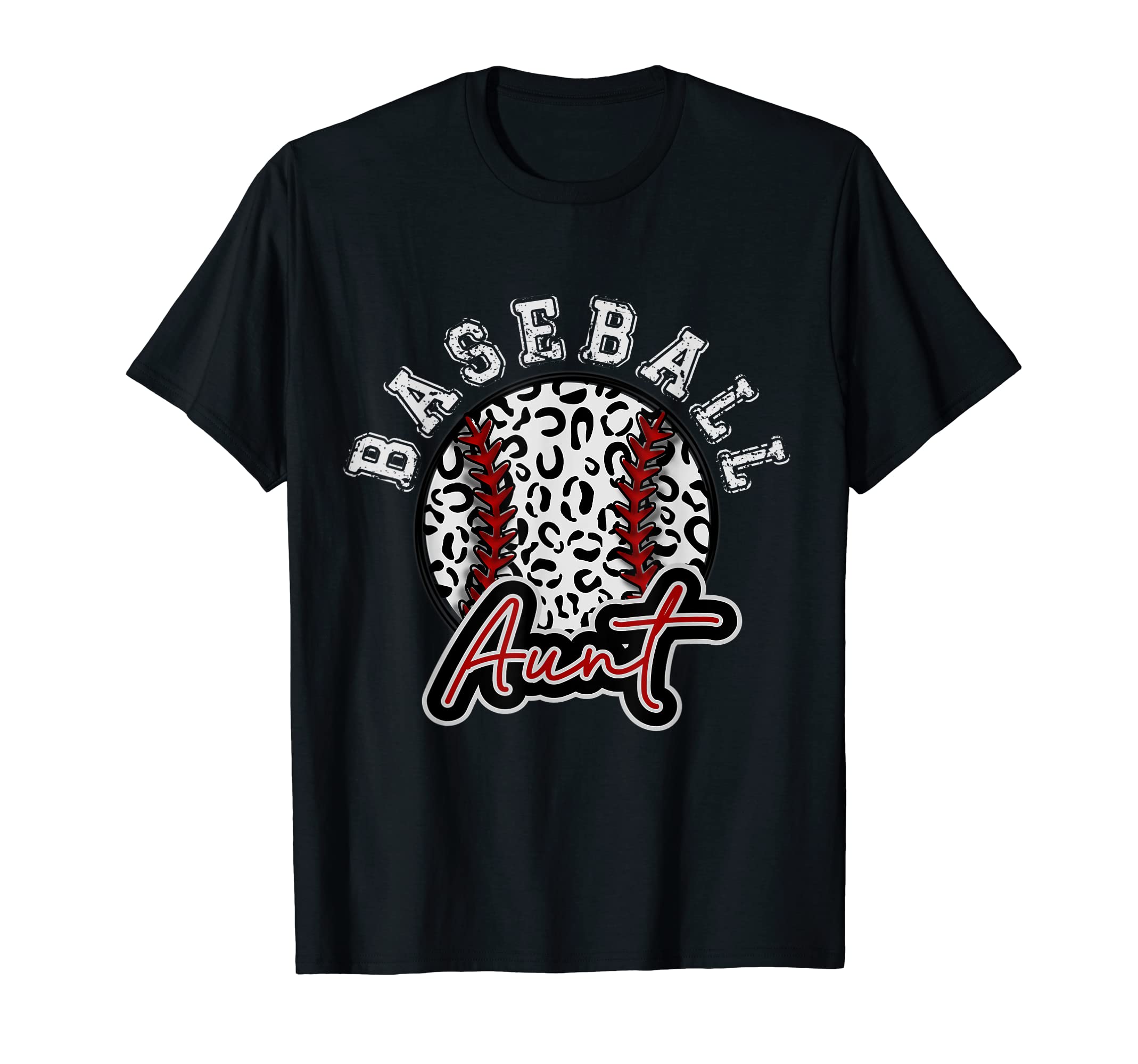 Leopard Cheetah Baseball Aunt Womens T-Shirt - Trendy Graphic for Adults - T-Shirt, Sweatshirt, Hoodie