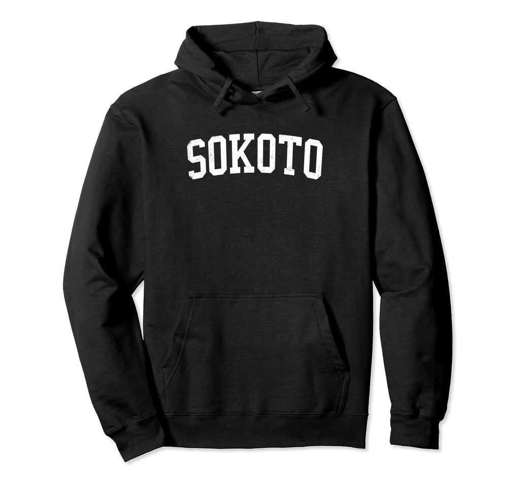 Sokoto Nigeria Distressed White Varsity Hoodie - Graphic Print Men Women - T-Shirt, Sweatshirt, Hoodie