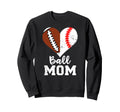 Ball Mom Heart Funny Football Baseball Sweatshirt - Novelty Apparel Unisex - T-Shirt, Sweatshirt, Hoodie