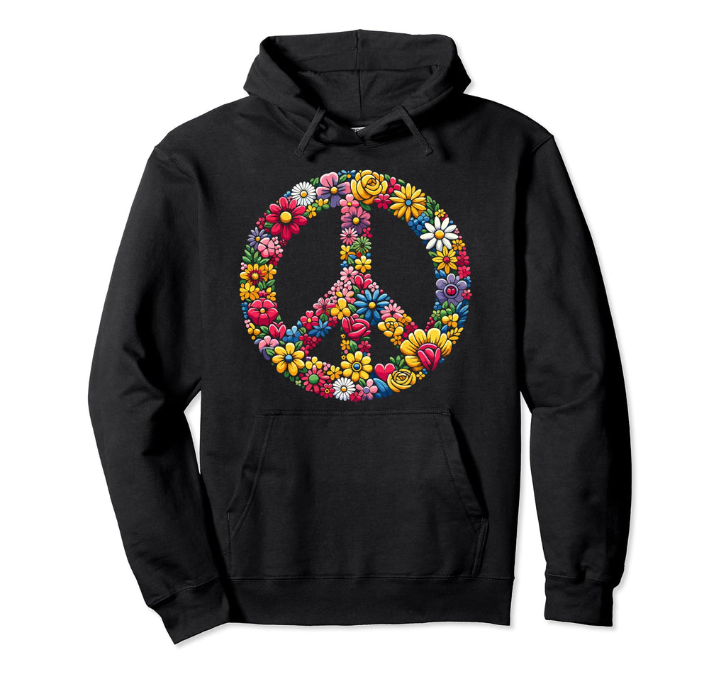 Flower Power 70S Love Peace Costume Hoodie - Casual Everyday Wear Unisex - T-Shirt, Sweatshirt, Hoodie