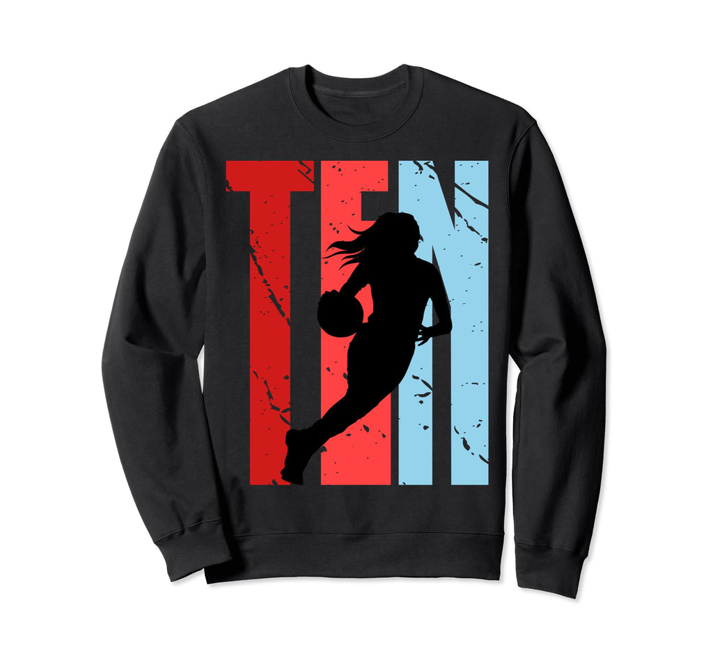 10Th Basketball Birthday Sweatshirt - Custom Art Print for Adults - T-Shirt, Sweatshirt, Hoodie